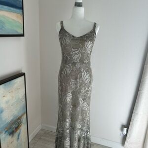 Antique gold maxi dress size M